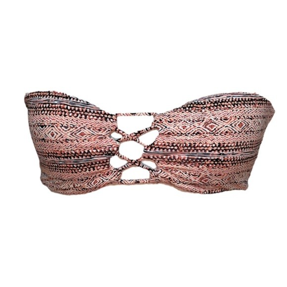 2 Bikini Tops Bundle Small Victoria’s Secret Pink Paisley Padded Halter Volcom - Picture 6 of 7